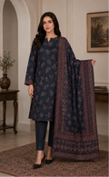 3-Piece Digital Printed Airjet Lawn Suit - Maroon floral