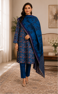 3-Piece Digital Printed Lawn Suit – Blue Floral